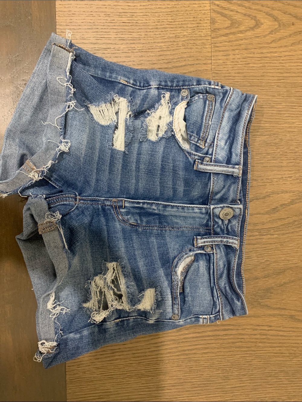 American Eagle Outfitters Distressed Blue Denim Jean Shorts